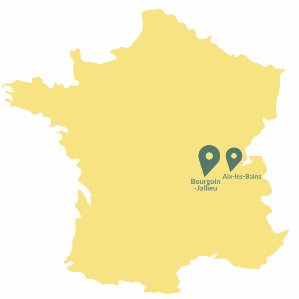 Carte des antennes L'Anana en France - Bourgoin-Jallieu et Aix-les-Bains